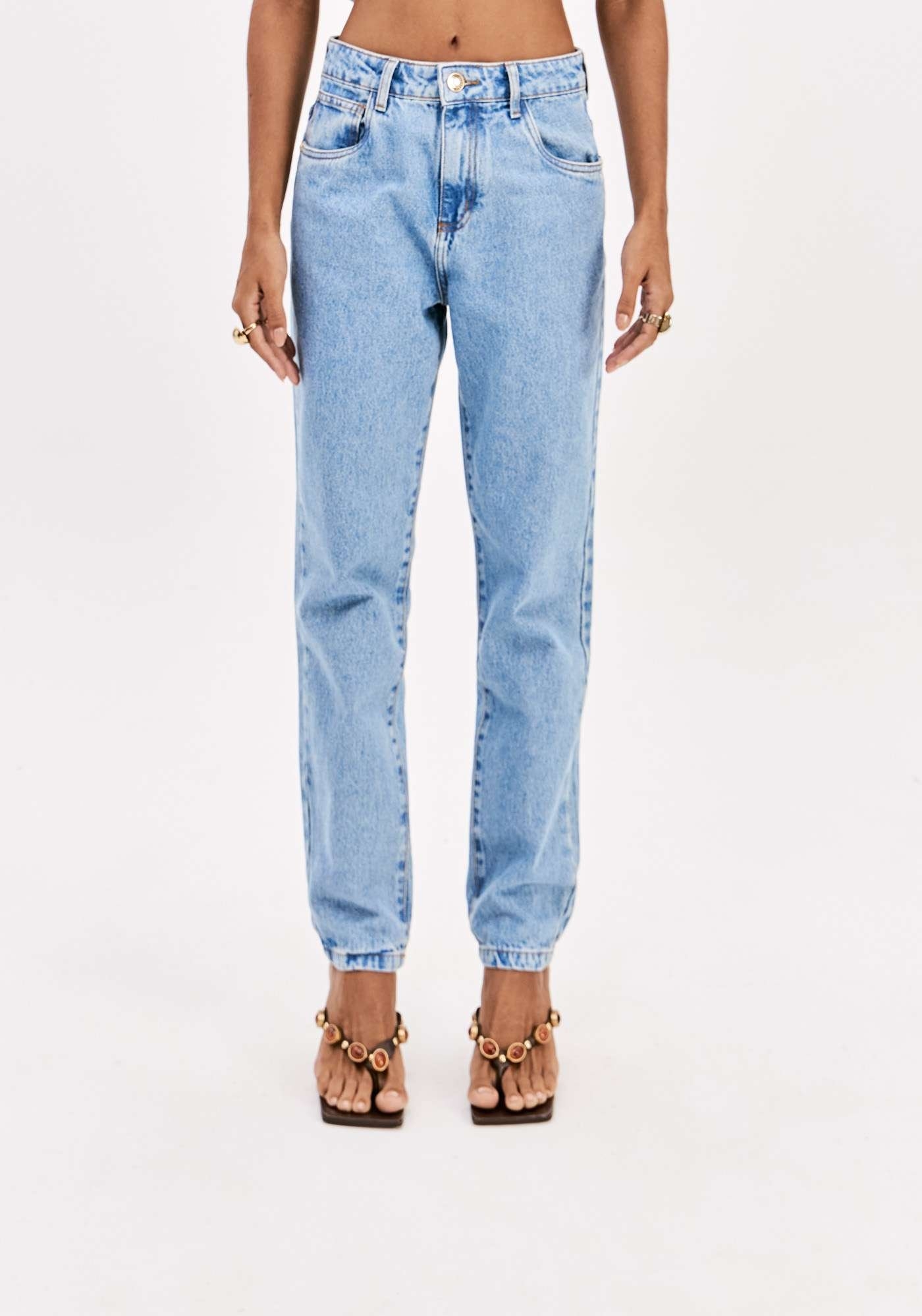 CALÇA JEANS TAPARED HIGH LANÇA PERFUME