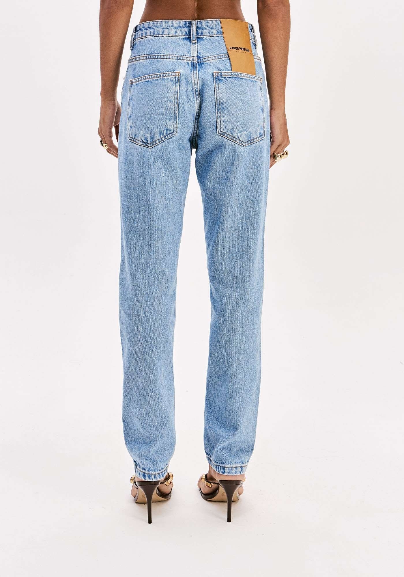 CALÇA JEANS TAPARED HIGH LANÇA PERFUME