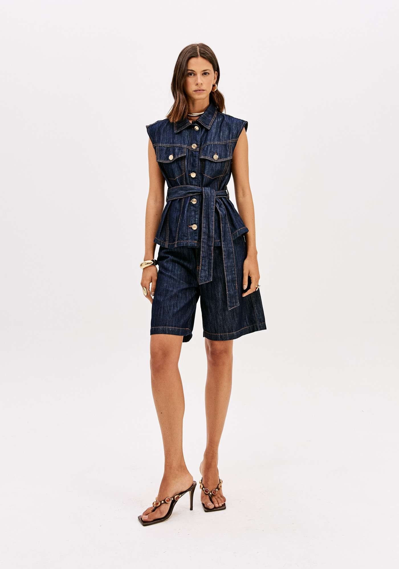 BERMUDA JEANS COMFORT CINTURA ALTA LANÇA PERFUME