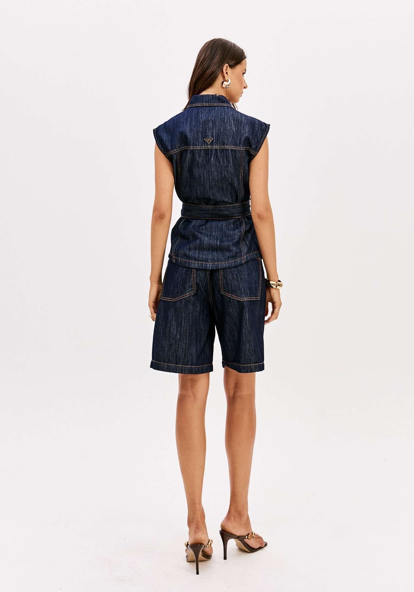 BERMUDA JEANS COMFORT CINTURA ALTA LANÇA PERFUME