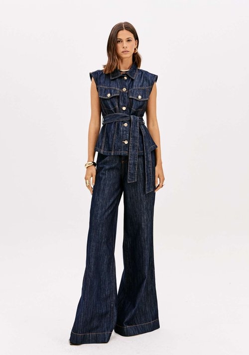 CALÇA JEANS PANTALONA CINTURA SUPER  ALTA LANÇA PERFUME