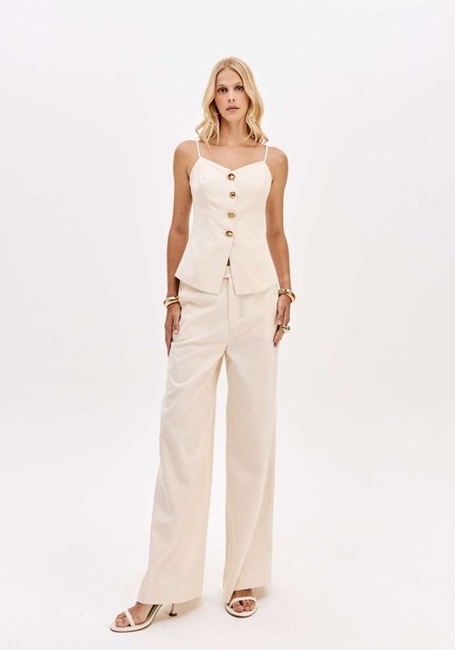 CALÇA WIDE LEG COM CINTURA ALTA LANÇA PERFUME