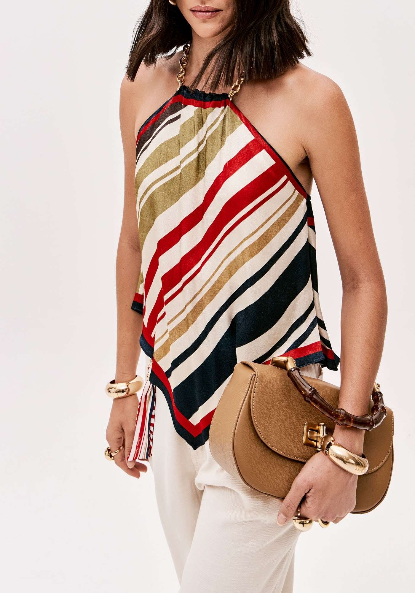 BLUSA FRENTE ÚNICA ESTAMPADA LANÇA PERFUME