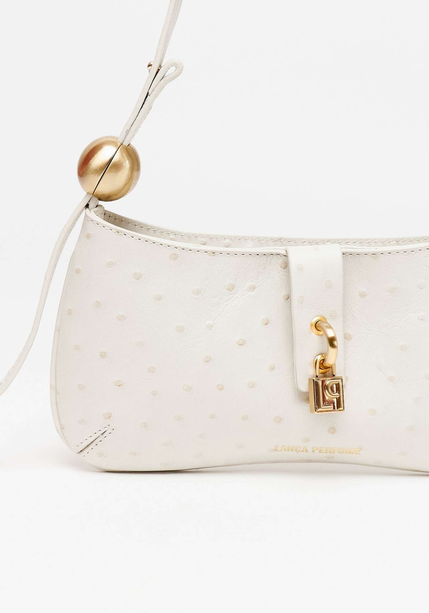 BOLSA SHOULDER COURO COM CADEADO LANÇA PERFUME