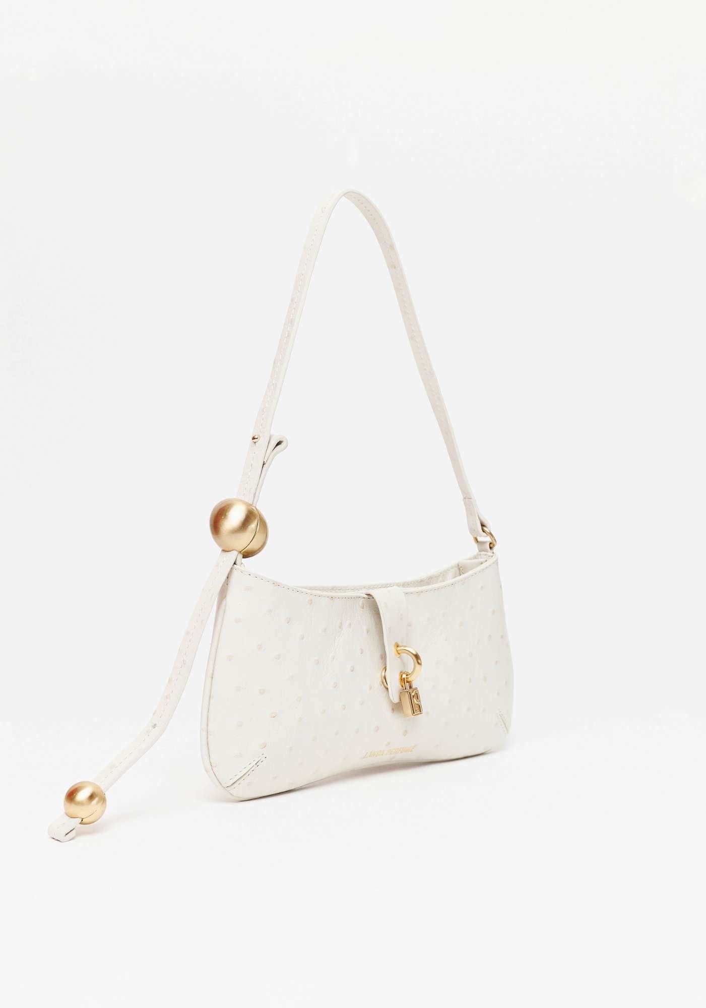 BOLSA SHOULDER COURO COM CADEADO LANÇA PERFUME
