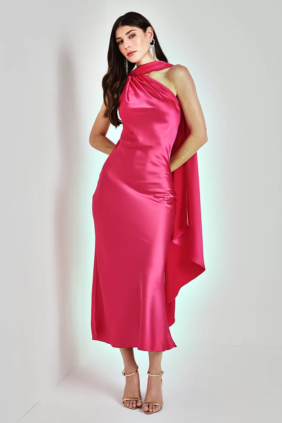 VESTIDO CETIM DOS SONHOS CHERRY AVE RARA