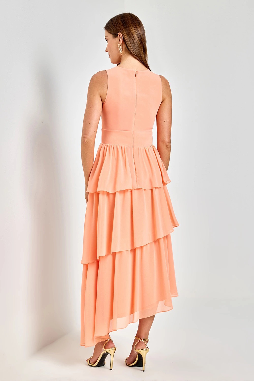 VESTIDO CAMADAS SONHOS LARANJA AVE RARA