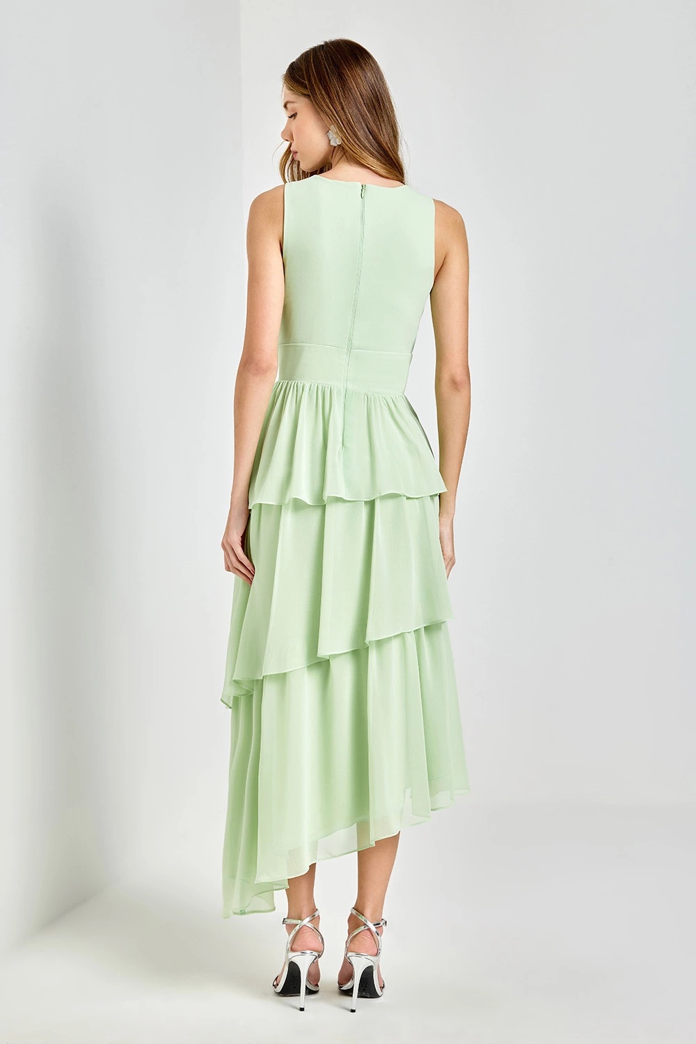 VESTIDO CAMADAS SONHOS VERDE AVE RARA