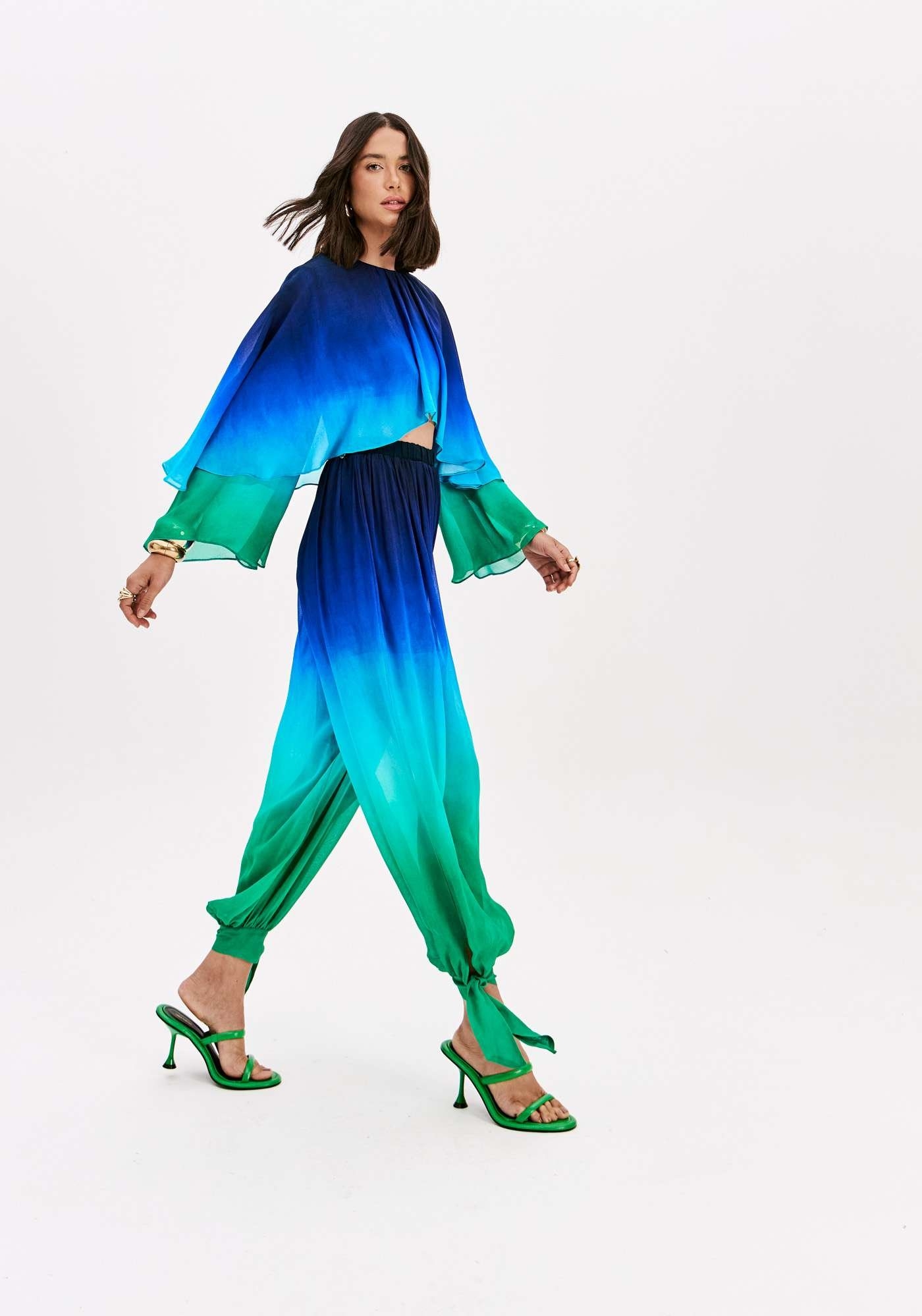 CALÇA ALLADIM ESTAMPADA CINTURA ALTA LANÇA PERFUME