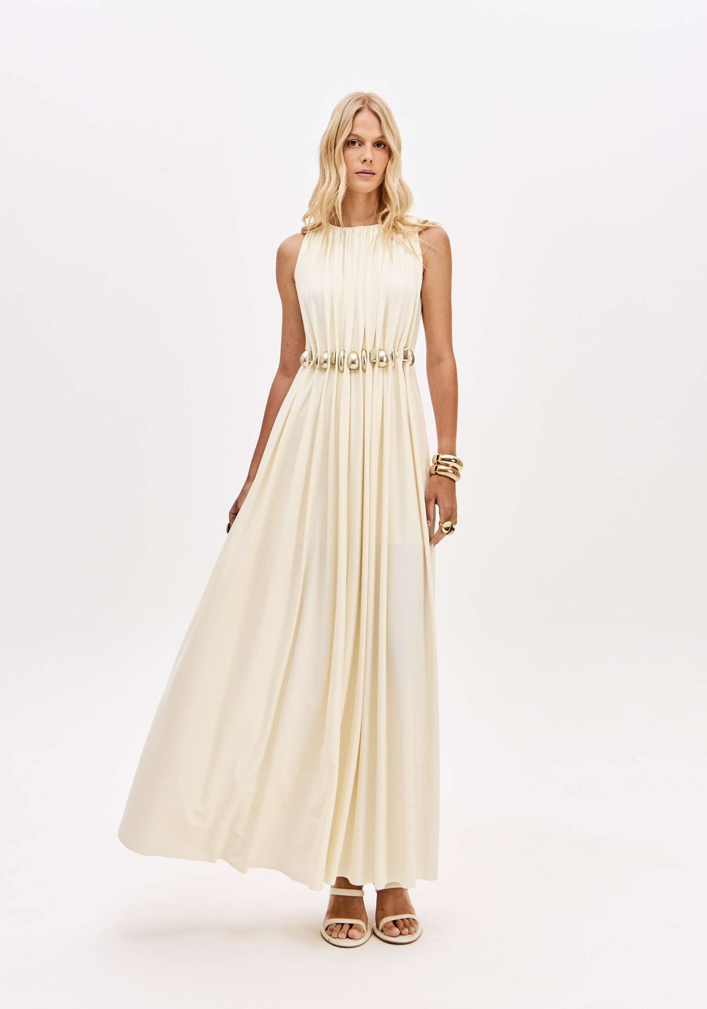 VESTIDO SUPER MIDI COM CORDÃO E AVIAMENTOS LANÇA PERFUME