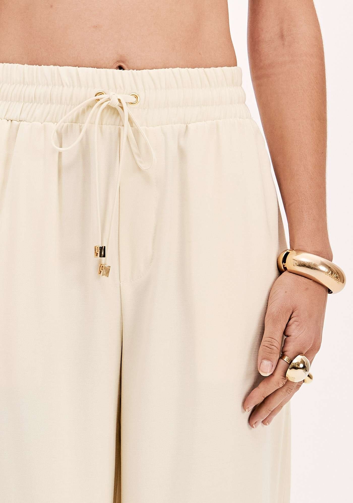 CALÇA WIDE LEG CINTURA ALTA COM CÓS DE ELÁSTICO LANÇA PERFUME