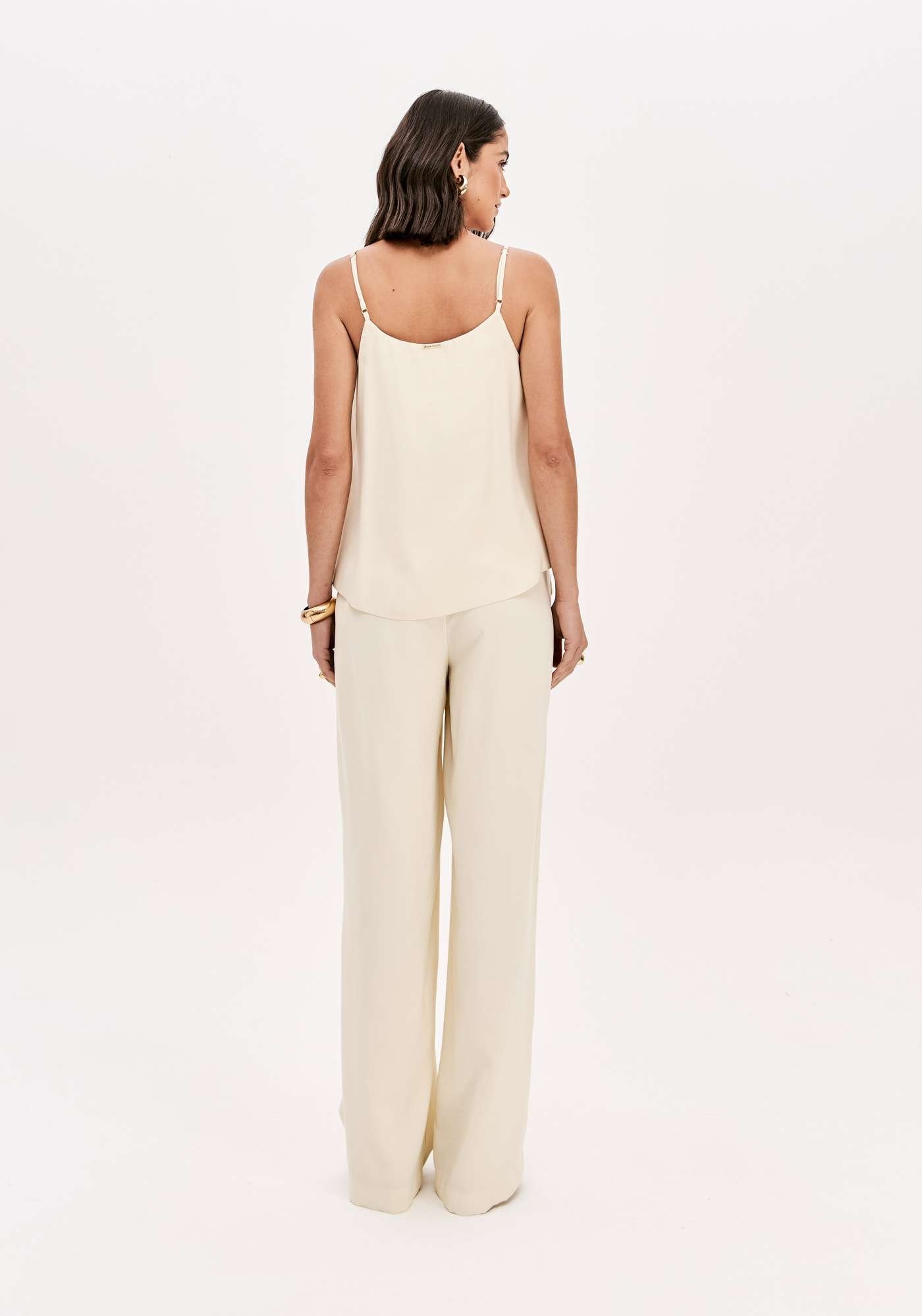 CALÇA WIDE LEG CINTURA ALTA COM CÓS DE ELÁSTICO LANÇA PERFUME