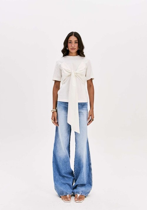 CALÇA  WIDE LEG JEANS CINTURA SUPER ALTA LANÇA PERFUME