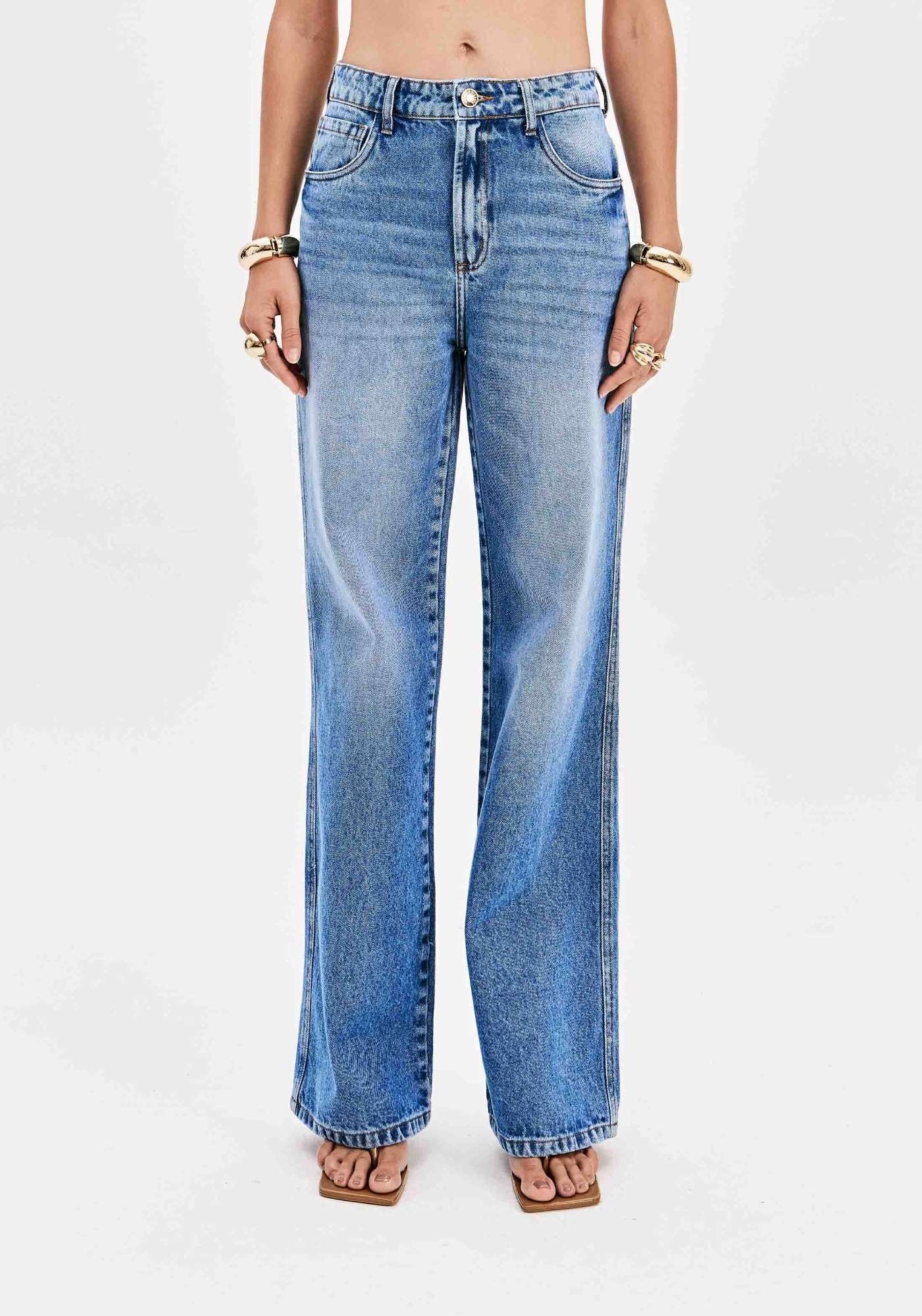 CALÇA JEANS FULL LENGTH CINTURA SUPER ALTA LANÇA PERFUME