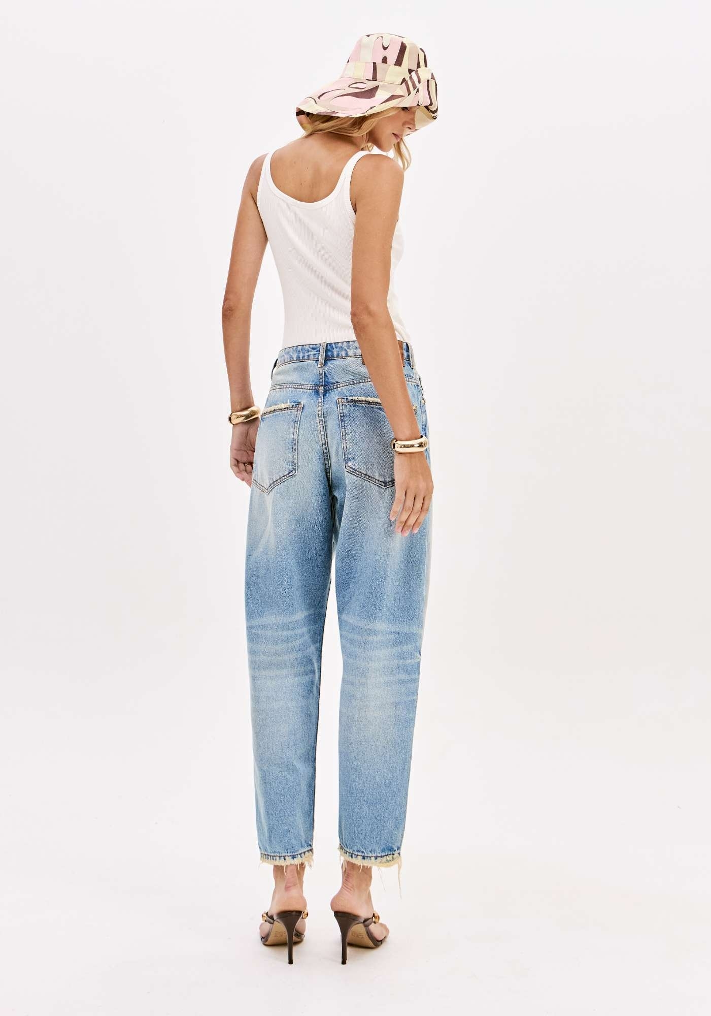 CALÇA JEANS BAGGY CINTURA  SUPER ALTA LANÇA PERFUME