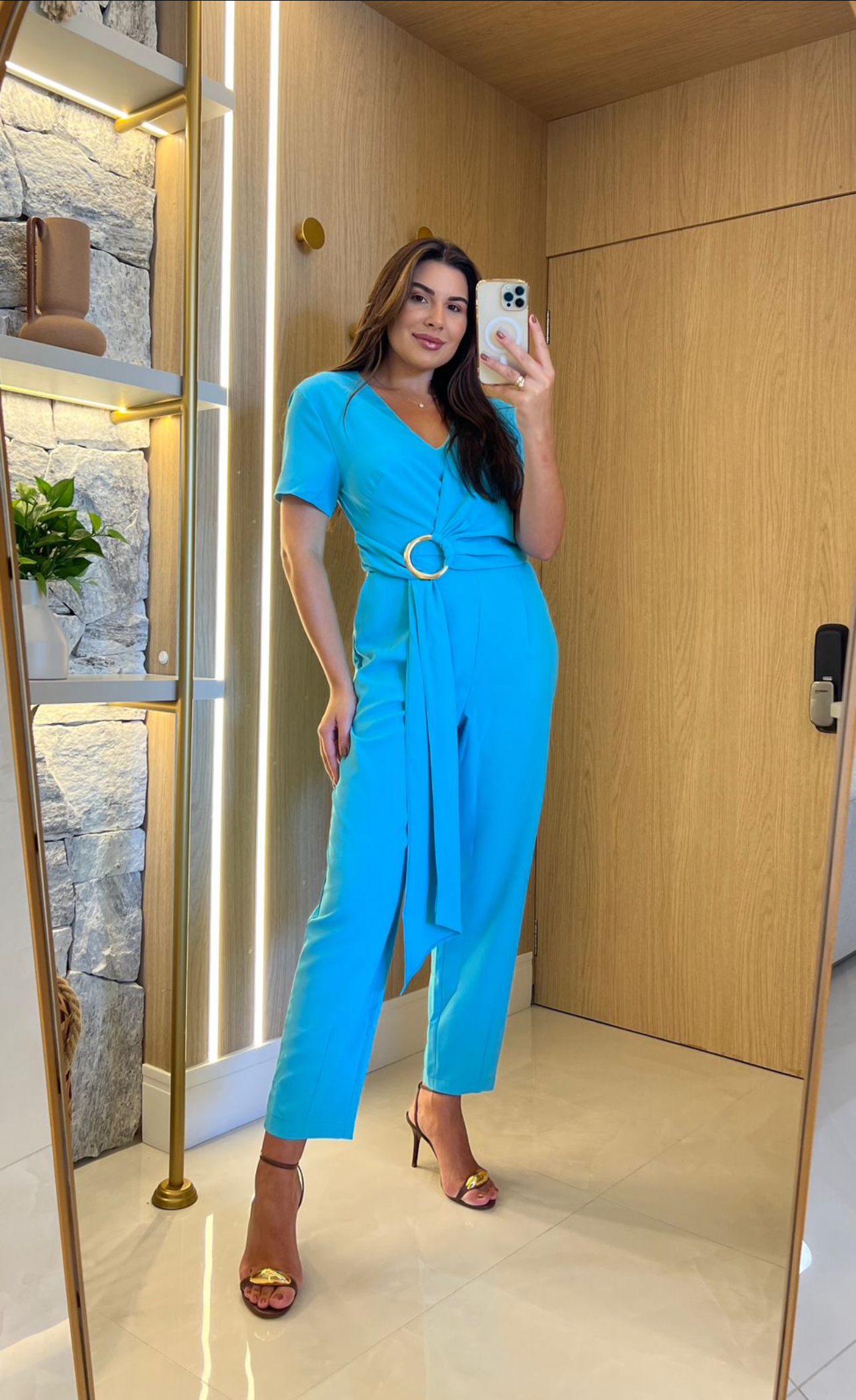 MACACÃO LONGO MANGA CURTA TRANSPASSADO LANÇA PERFUME