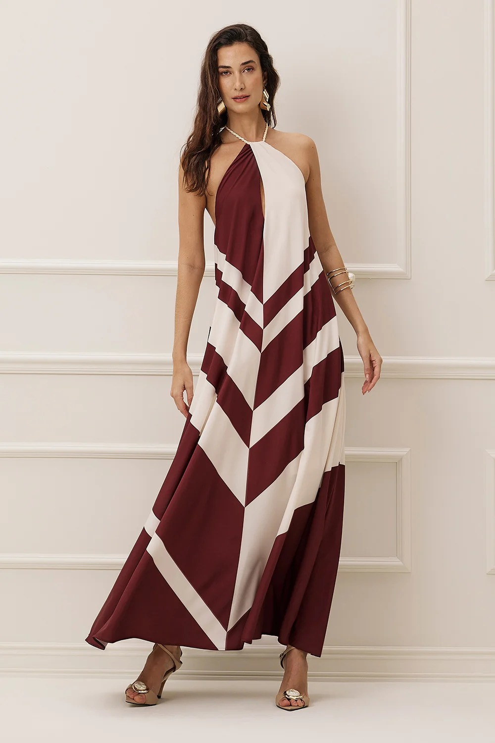 VESTIDO LONGO ESTAMPADO CHARRY FLUIDO