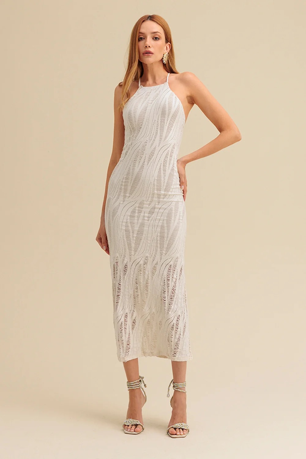 VESTIDO SUPER MIDI LISO FRENTE ÚNICA CHARRY