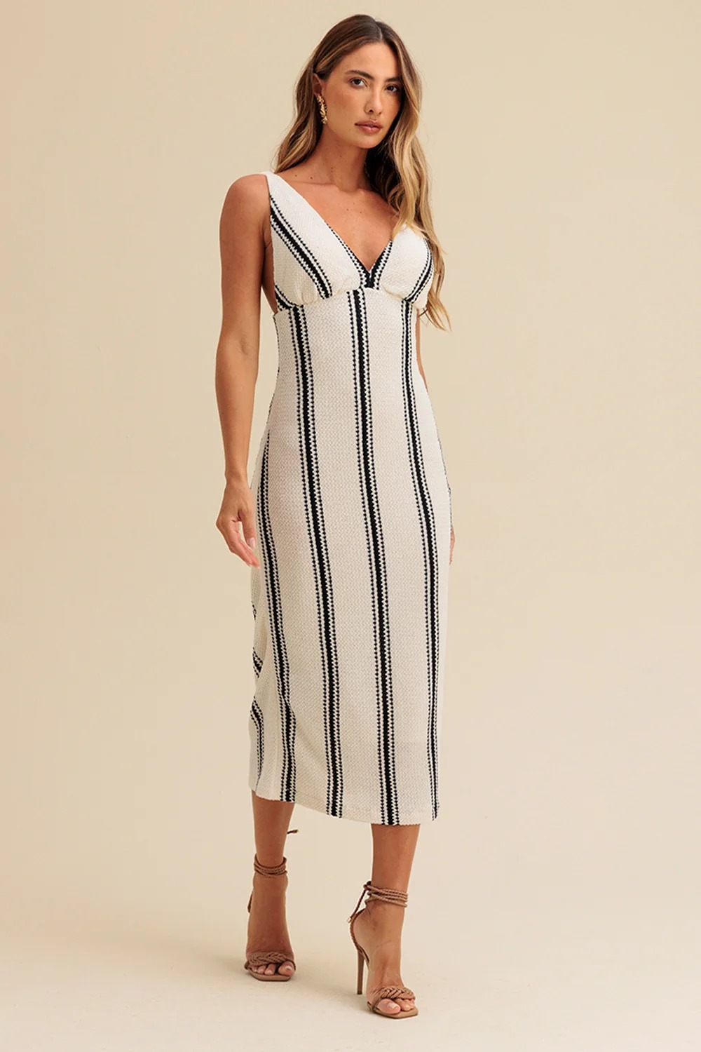 VESTIDO SUPER MIDI LISTRADO CHARRY