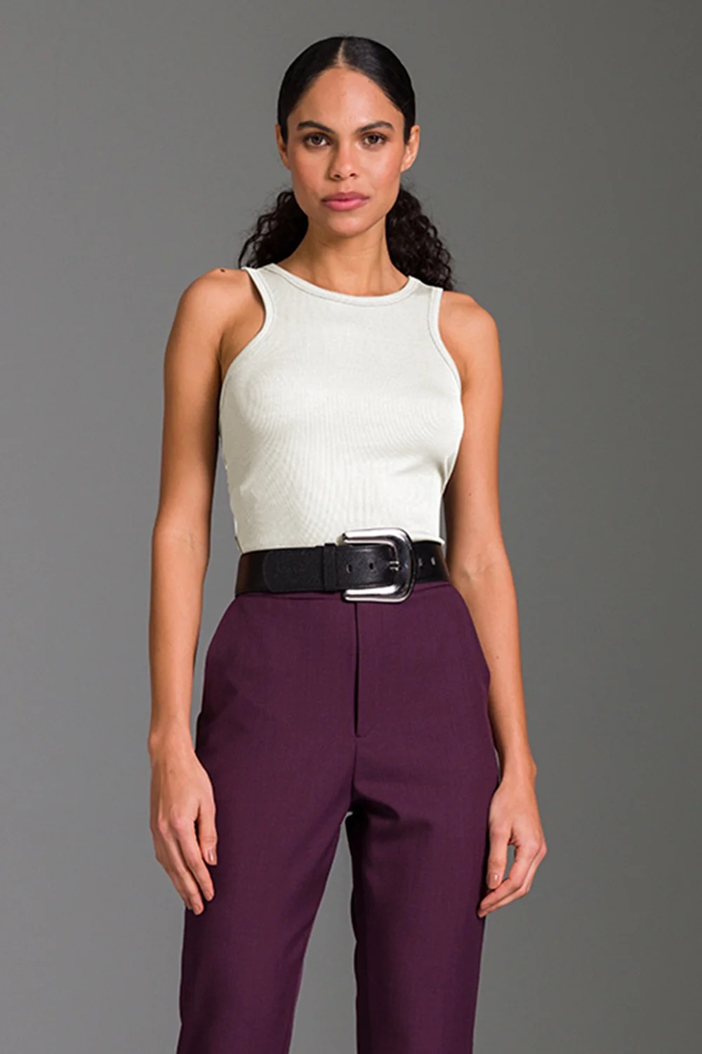 BLUSA AJUSTADA LISA CAVA AMERICANA CHARRY